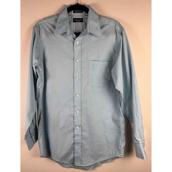 Christian Dior Other - Christian Dior Monsieur Mens Light Blue Long Sleeve Button Down Shirt 15 32-33